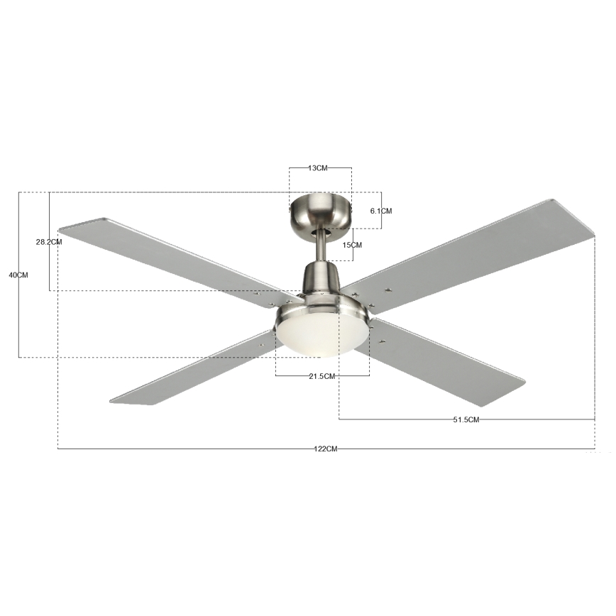Lucci Air 210334 - Stropni ventilator AIRFUSION QUEST 1xE27/60W/230V les/mat krom + Daljinski upravljalnik