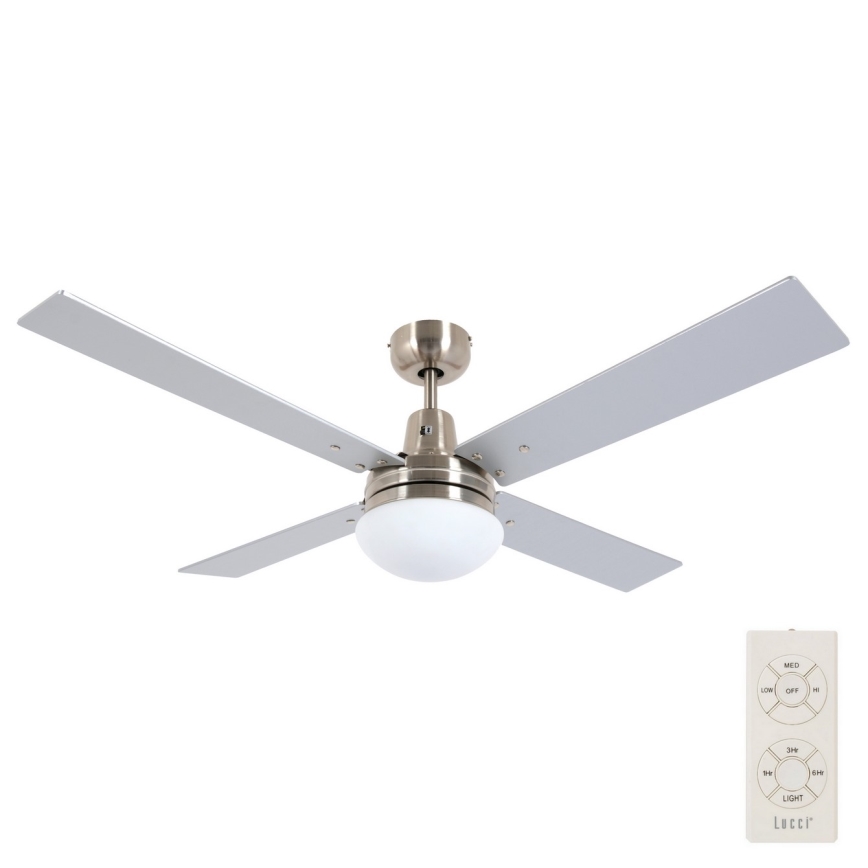 Lucci Air 210334 - Stropni ventilator AIRFUSION QUEST 1xE27/60W/230V les/mat krom + Daljinski upravljalnik