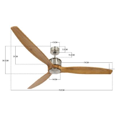 Lucci air 210506 - Stropni ventilator AIRFUSION AKMANI pavlonija/rjava + Daljinski upravljalnik