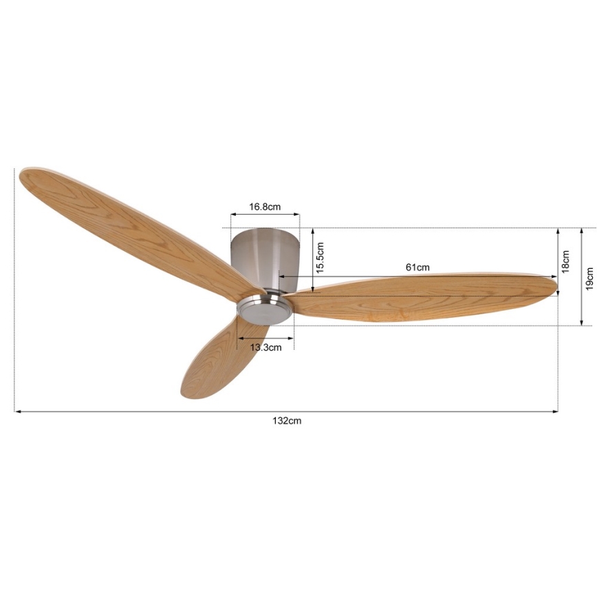 Lucci air 210519 - Stropni ventilator AIRFUSION RADAR sijajni krom/les + Daljinski upravljalnik