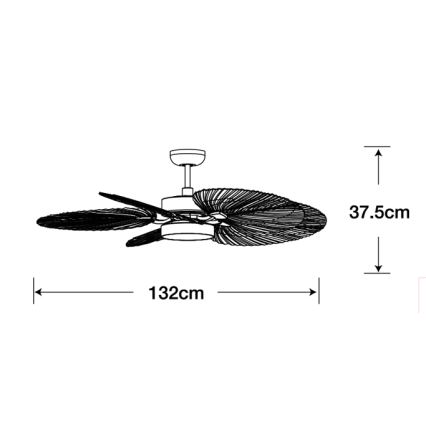 Lucci Air 210655 - LED Stropni ventilator BALI 1xGX53/18W/230V rjava + Daljinski upravljalnik