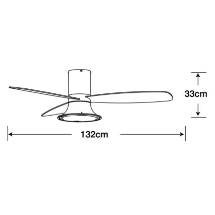 Lucci Air 210661 - LED Zatemnitveni stropni ventilator FLUSSO 1xGX53/18W/230V les/bela + Daljinski upravljalnik