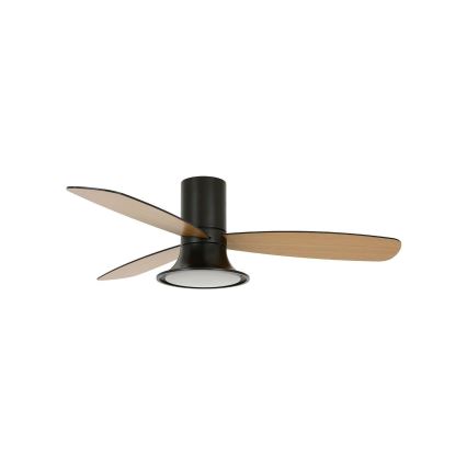 Lucci Air 210662 - LED Zatemnitveni stropni ventilator FLUSSO 1xGX53/18W/230V les/črna + Daljinski upravljalnik