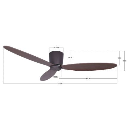 Lucci air 212883 - Stropni ventilator AIRFUSION RADAR, lesena/rjava, premer 132 cm + daljinski upravljalnik