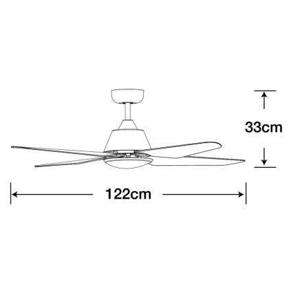 Lucci Air 212998 - LED Stropni ventilator ARIA LED/18W/230V črna + Daljinski upravljalnik