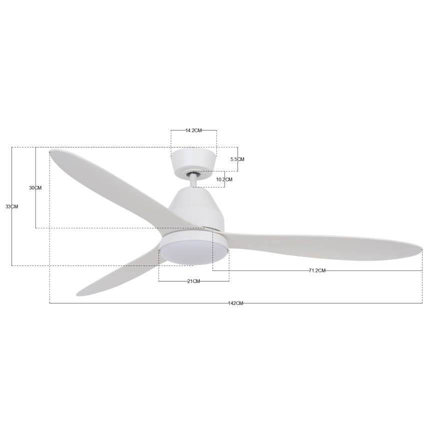 Lucci air 213043 - LED Stropni ventilator WHITEHAVEN GX53/17W/230V bela + Daljinski upravljalnik