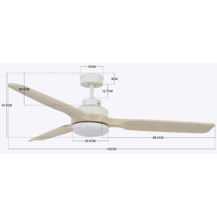 Lucci air 213055 - LED Stropni ventilator SHOALHAVEN GX53/17W/230V pavlonija/bela + Daljinski upravljalnik
