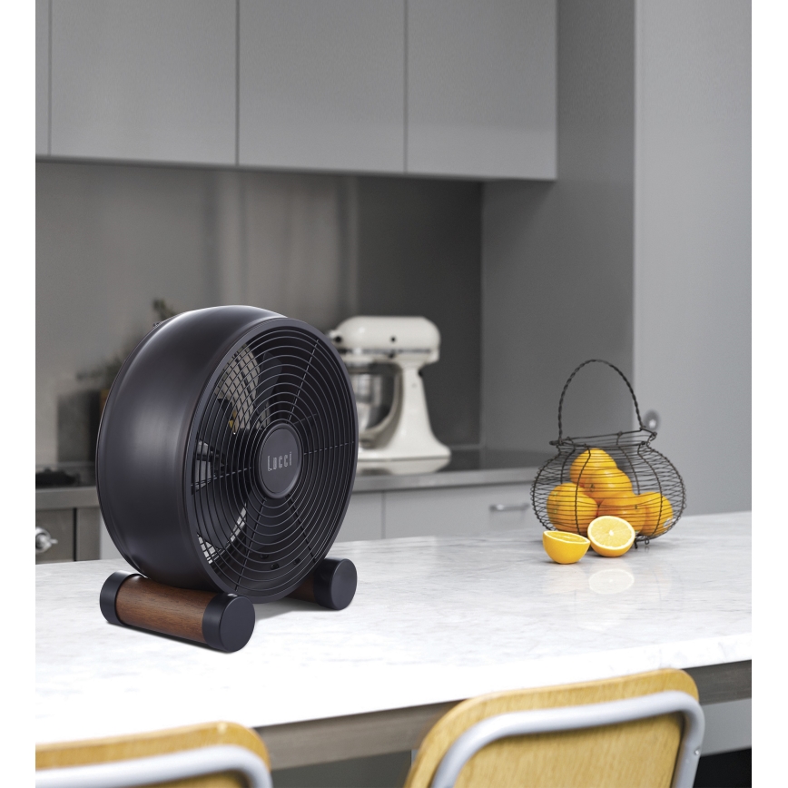 Lucci air 213121 - Namizni ventilator BREEZE, rjav, premer 28 cm
