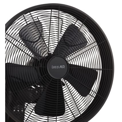 Lucci air 213124 - Stenski ventilator BREEZE 55W/230V črna + Daljinski upravljalnik