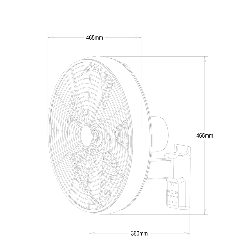 Lucci air 213124 - Stenski ventilator BREEZE 55W/230V črna + Daljinski upravljalnik