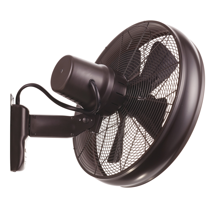 Lucci air 213125 - Stenski ventilator BREEZE 55W/230V črna/rjava + Daljinski upravljalnik