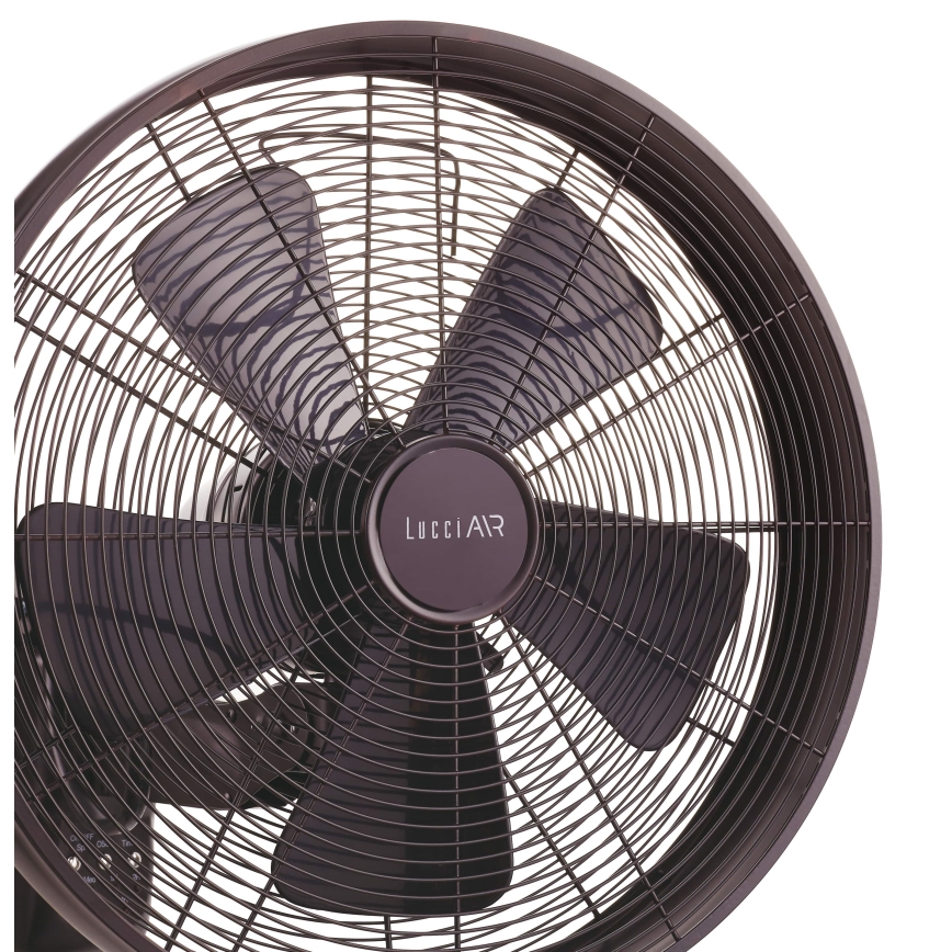 Lucci air 213125 - Stenski ventilator BREEZE 55W/230V črna/rjava + Daljinski upravljalnik
