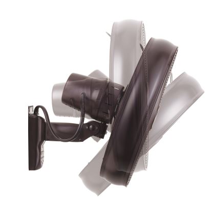 Lucci air 213125 - Stenski ventilator BREEZE 55W/230V črna/rjava + Daljinski upravljalnik