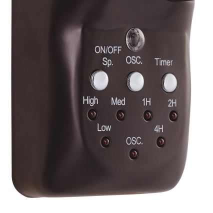 Lucci air 213125 - Stenski ventilator BREEZE 55W/230V črna/rjava + Daljinski upravljalnik