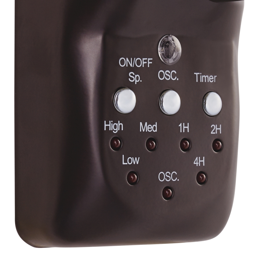 Lucci air 213125 - Stenski ventilator BREEZE 55W/230V črna/rjava + Daljinski upravljalnik
