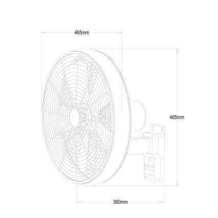Lucci air 213125 - Stenski ventilator BREEZE 55W/230V črna/rjava + Daljinski upravljalnik