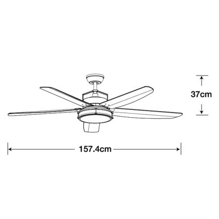 Lucci air 213176-LED Zatemnitveni stropni ventilator LOUISVILLE 1xGX53/18W/230V les/bela + Daljinski upravljalnik