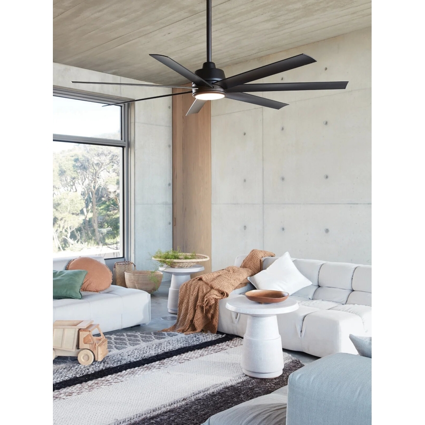 Lucci Air 21318349 - LED Zatemnitveni stropni ventilator ATLANTA 1xGX53/12W/230V pr. 142 cm črna + Daljinski upravljalnik