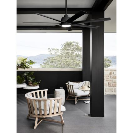 Lucci Air 21318349 - LED Zatemnitveni stropni ventilator ATLANTA 1xGX53/12W/230V pr. 142 cm črna + Daljinski upravljalnik