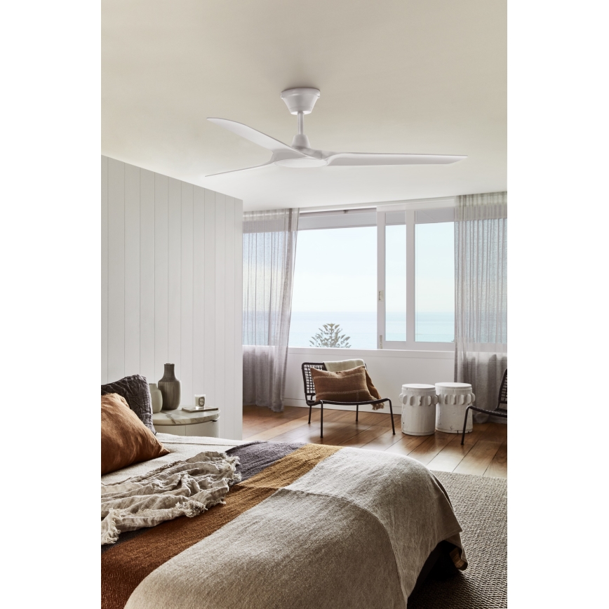Lucci Air 21321549 - Stropni ventilator ABYSS pr. 142 cm IP66 bela + Daljinski upravljalnik
