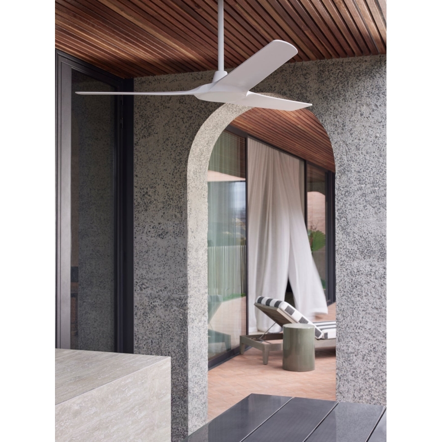 Lucci Air 21321549 - Stropni ventilator ABYSS pr. 142 cm IP66 bela + Daljinski upravljalnik