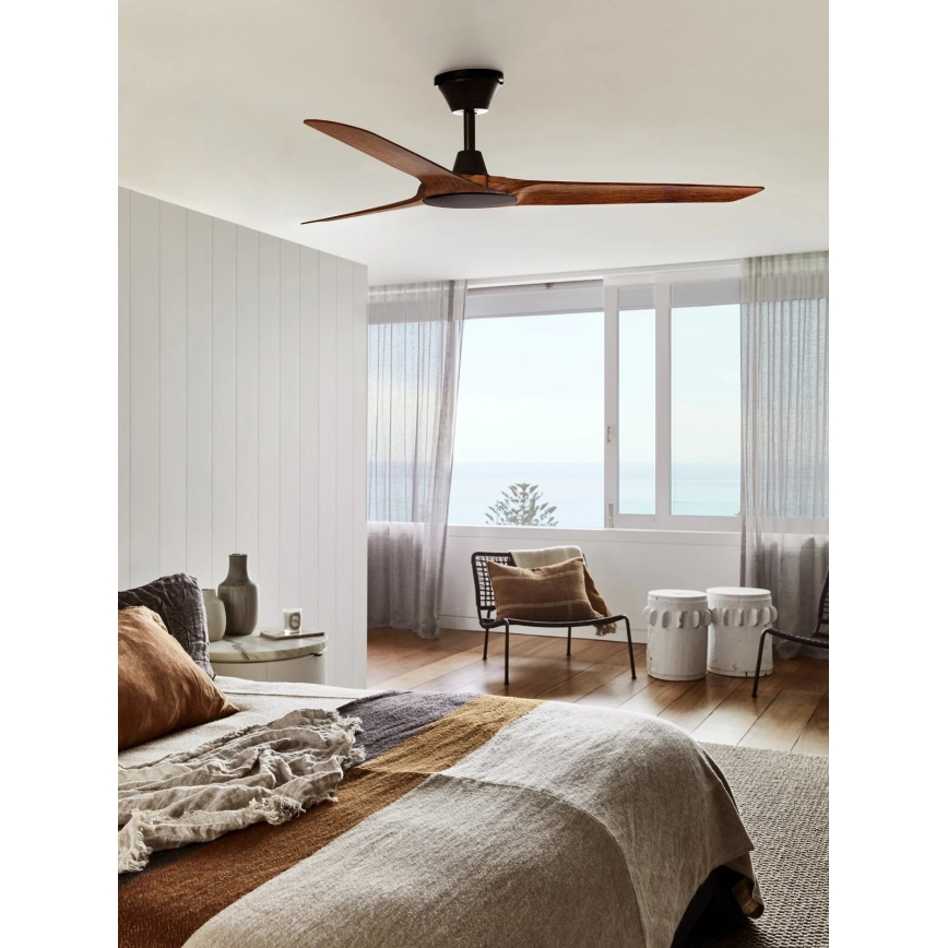 Lucci Air 21321749 - Stropni ventilator ABYSS pr. 142 cm IP66 rjava + Daljinski upravljalnik