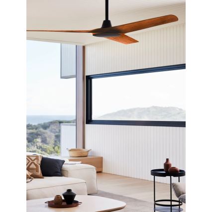 Lucci Air 21321749 - Stropni ventilator ABYSS pr. 142 cm IP66 rjava + Daljinski upravljalnik