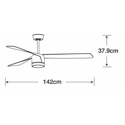 Lucci air 213281 - Stropni ventilator PEREGRINE 1xGX53/12W/230V črna + Daljinski upravljalnik