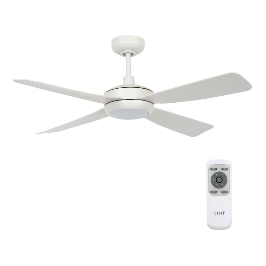 Lucci air 213302 - LED Zatemnitveni stropni ventilator SLIPSTREAM 1xGX53/12W/230V bela + Daljinski upravljalnik