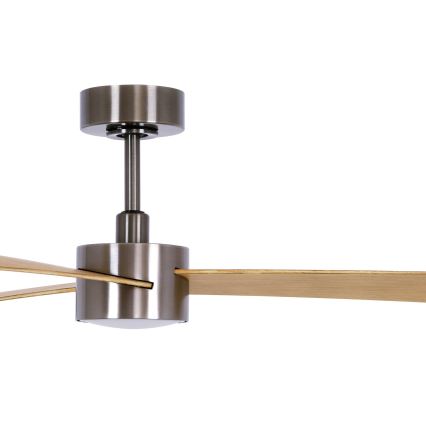 Lucci air 21610449 - LED Zatemnitveni stropni ventilator CLIMATE 1xGX53/12W/230V rjava/sijajni krom + Daljinski upravljalnik