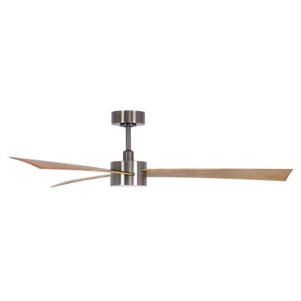 Lucci air 21610449 - LED Zatemnitveni stropni ventilator CLIMATE 1xGX53/12W/230V rjava/sijajni krom + Daljinski upravljalnik