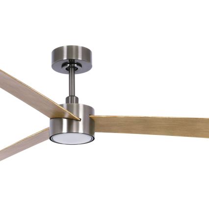Lucci air 21610449 - LED Zatemnitveni stropni ventilator CLIMATE 1xGX53/12W/230V rjava/sijajni krom + Daljinski upravljalnik