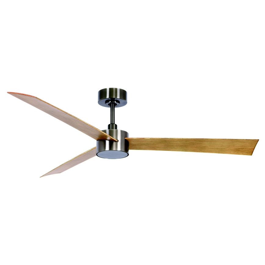 Lucci air 21610449 - LED Zatemnitveni stropni ventilator CLIMATE 1xGX53/12W/230V rjava/sijajni krom + Daljinski upravljalnik