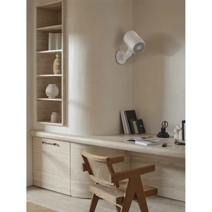 Lucci Air 21612549 - Stenski ventilator JET 32W/230V bela + Daljinski upravljalnik