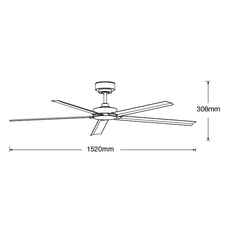 Lucci air 21616149 - Stropni ventilator MONZA IP55 črna + Daljinski upravljalnik
