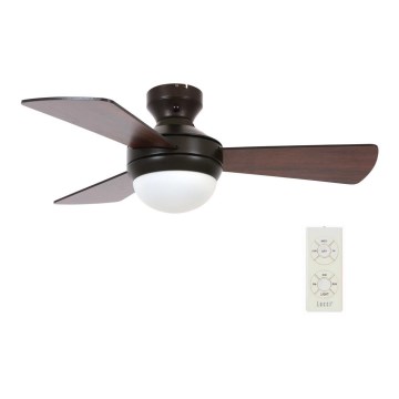 Lucci Air 512311 - Stropni ventilator AIRLIE HUGGER 2xE27/15W/230V les/rjava, premer 91 cm + daljinski upravljalnik