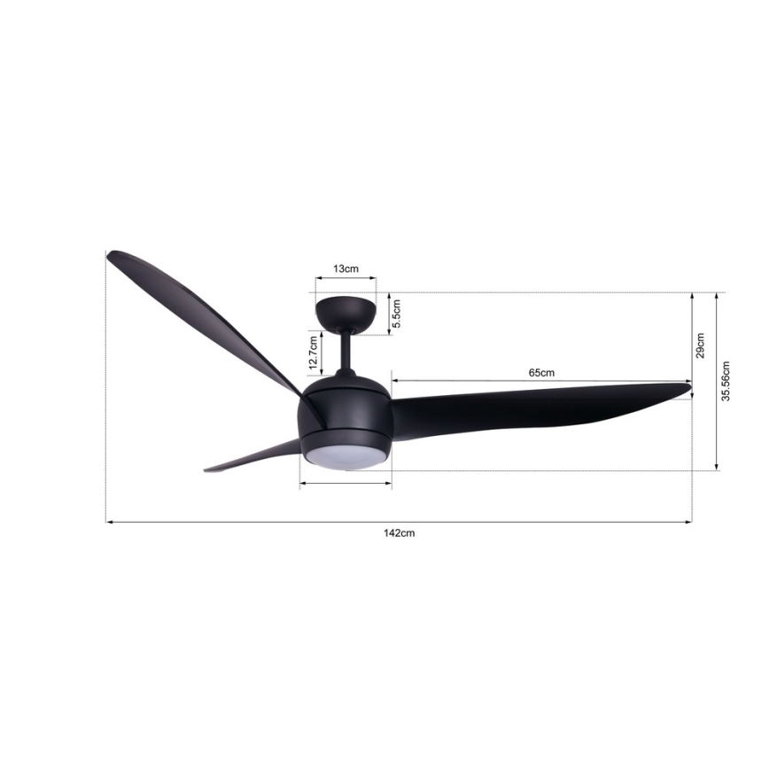 Lucci air 512910 - LED Stropni ventilator AIRFUSION NORDIC LED/20W/230V črna + Daljinski upravljalnik