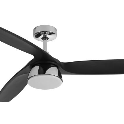Lucci air 513072 - LED zatemljiv stropni ventilator BRONX LED/18W/230V 3000/4000/6000K črna/sijajni krom premer 132 cm + daljinski upravljalnik