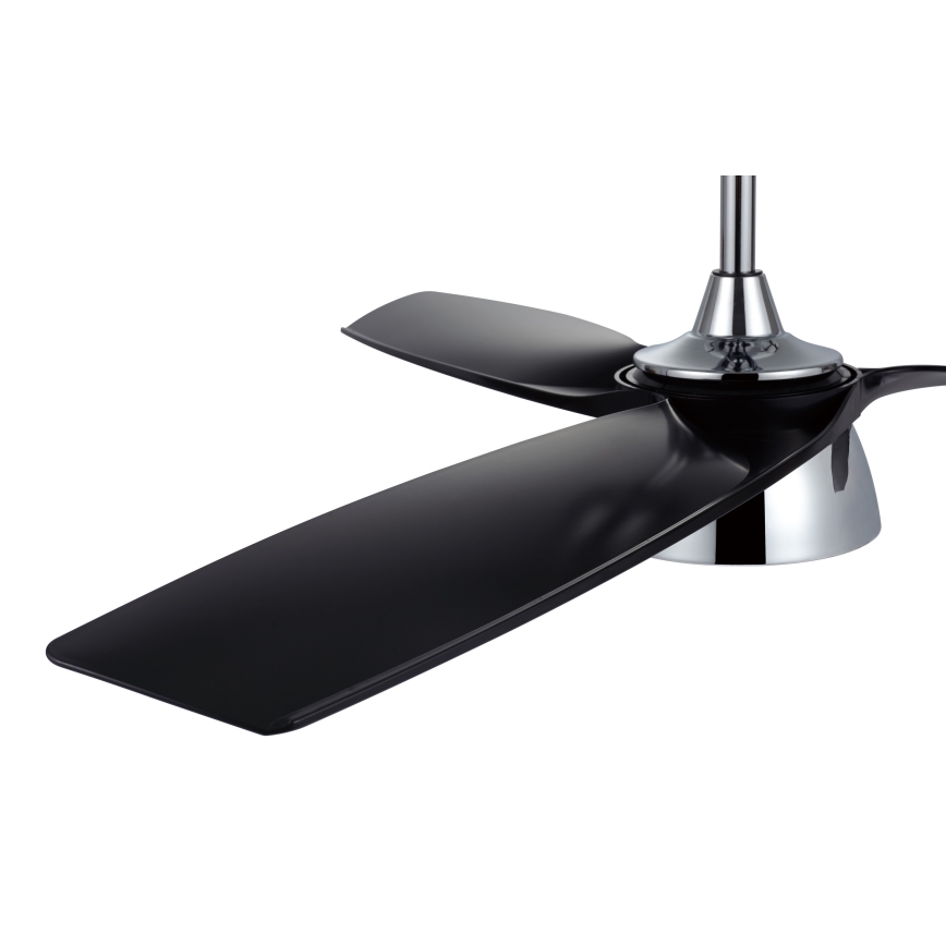 Lucci air 513072 - LED zatemljiv stropni ventilator BRONX LED/18W/230V 3000/4000/6000K črna/sijajni krom premer 132 cm + daljinski upravljalnik