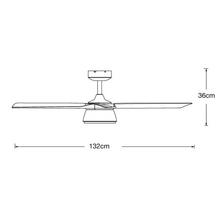 Lucci air 513072 - LED zatemljiv stropni ventilator BRONX LED/18W/230V 3000/4000/6000K črna/sijajni krom premer 132 cm + daljinski upravljalnik