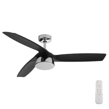 Lucci air 513072 - LED Zatemnitveni stropni ventilator BRONX LED/18W/230V 3000/4000/6000K črna/sijajni krom + Daljinski upravljalnik