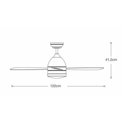 Lucci air 513075 - LED Stropni ventilator VECTOR LED/25W/230V 3000/4200/6500K bela + Daljinski upravljalnik