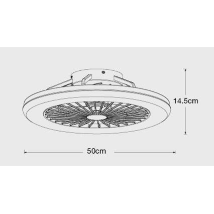 Lucci Air 513200 - LED Zatemnitvena stropna svetilka z ventilatorjem OSLO LED/20W/230V 3000/4500/6500K bela + Daljinski upravljalnik