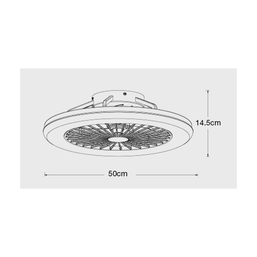 Lucci Air 513200 - LED Zatemnitvena stropna svetilka z ventilatorjem OSLO LED/20W/230V 3000/4500/6500K bela + Daljinski upravljalnik