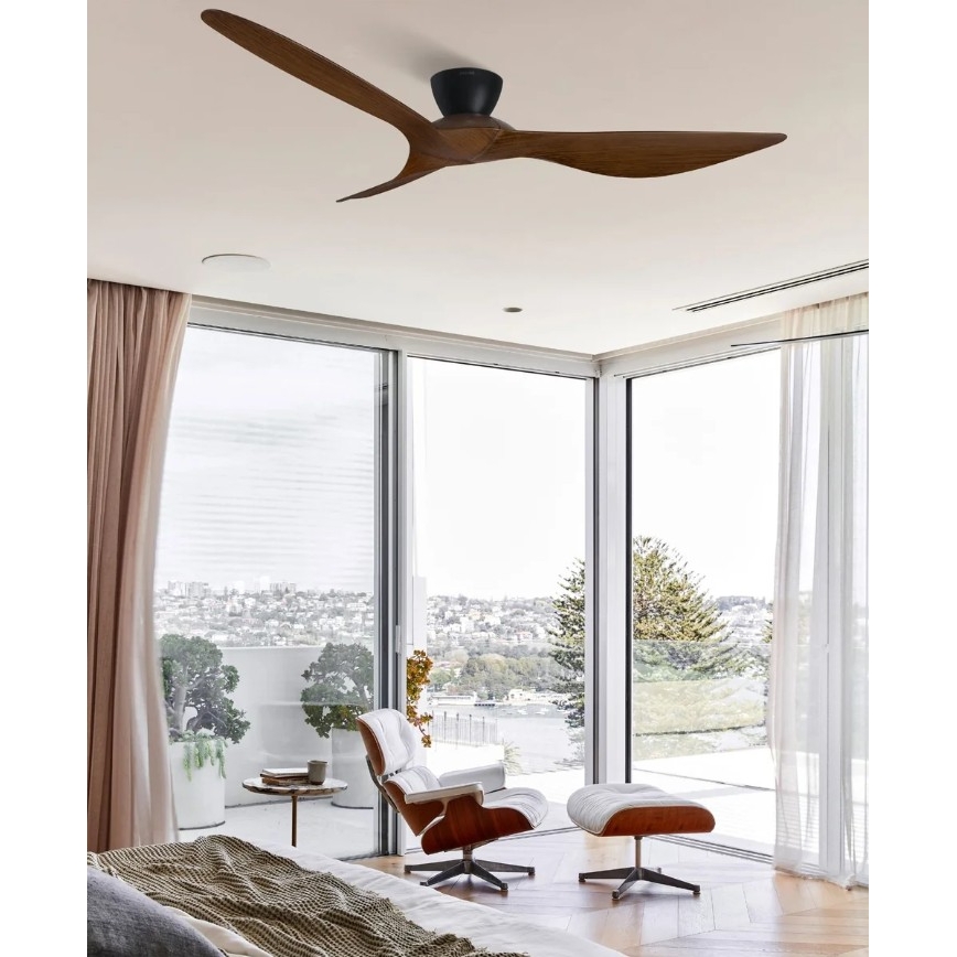 Lucci Air 514032 - Stropni ventilator KOTARA premer 137 cm rjav/črn + daljinski upravljalnik