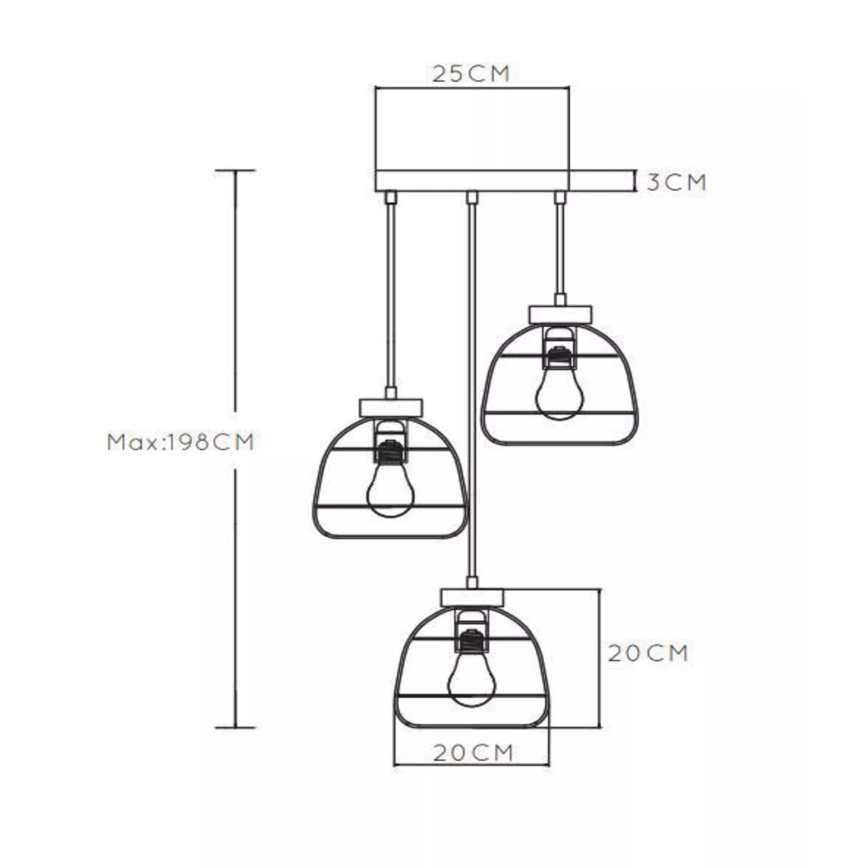 Lucide 00429/13/30 - Lestenec na vrvici FILOX 3xE27/40W/230V