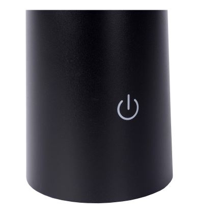 Lucide 02807/04/30 - LED Zatemnitven zunanja svetilka na dotik JIVE LED/3W/3,7V USB 3000/4750/6500K IP44 1200 mAh črna