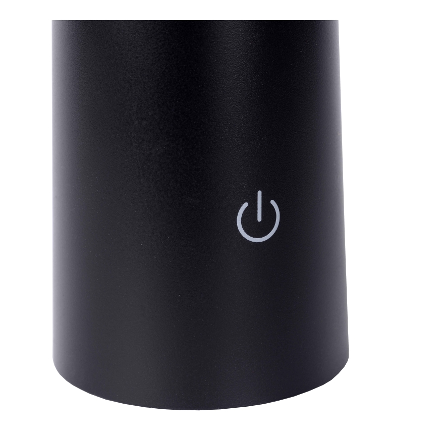 Lucide 02807/04/30 - LED Zatemnitven zunanja svetilka na dotik JIVE LED/3W/3,7V USB 3000/4750/6500K IP44 1200 mAh črna