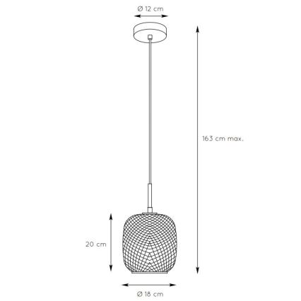 Lucide 03433/01/02 - Lestenec na vrvici AGATHA 1xE27/40W/230V