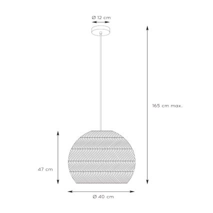 Lucide 03437/40/44 - Lestenec na vrvici MOLOKO 1xE27/40W/230V pr. 40 cm